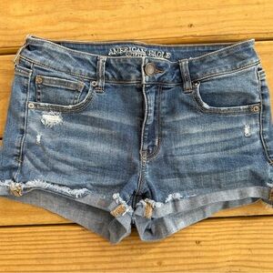 American Eagle Outfitters Distressed Blue Jean Shorts
